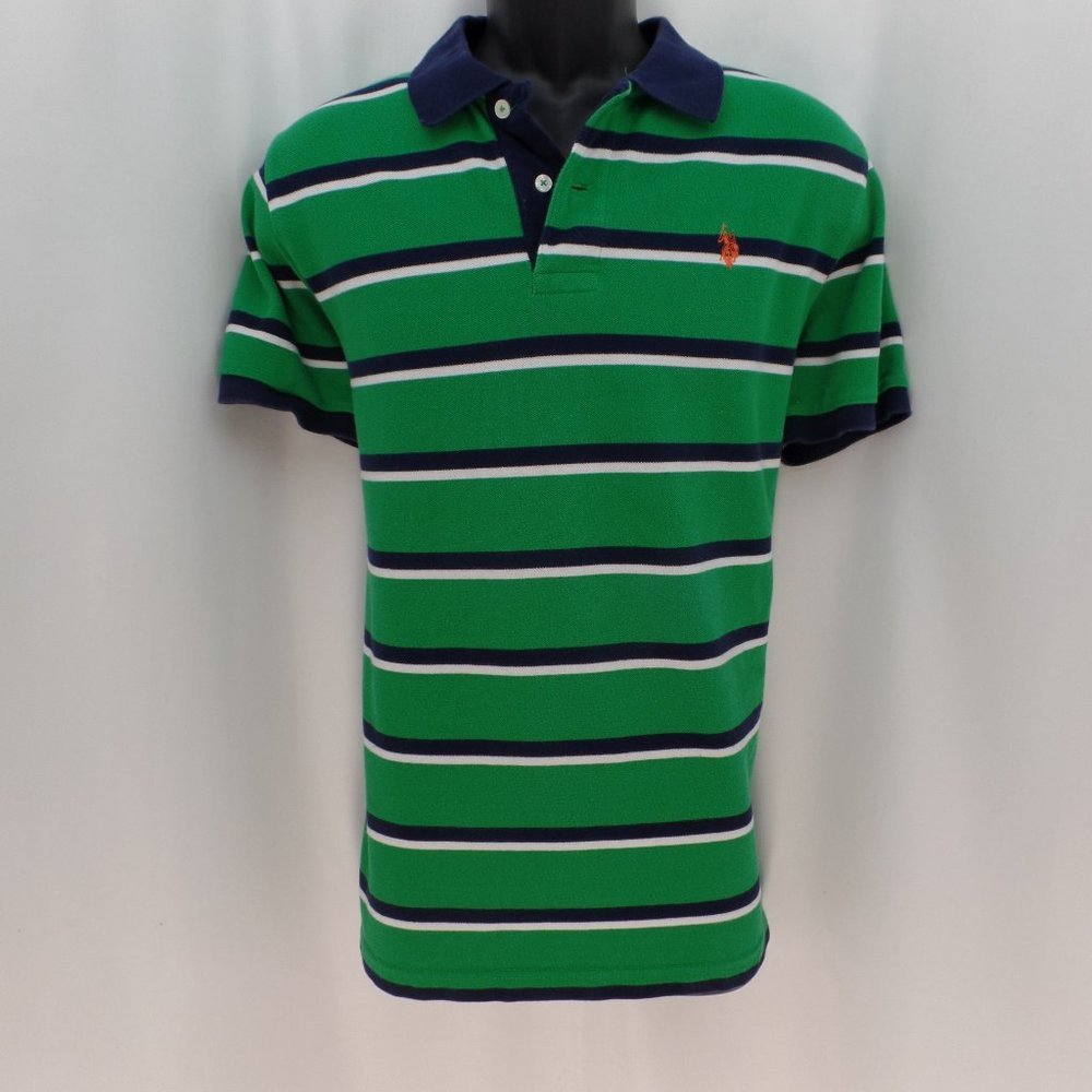 GREEN STRIPED POLO TANK MEN SIZE: M